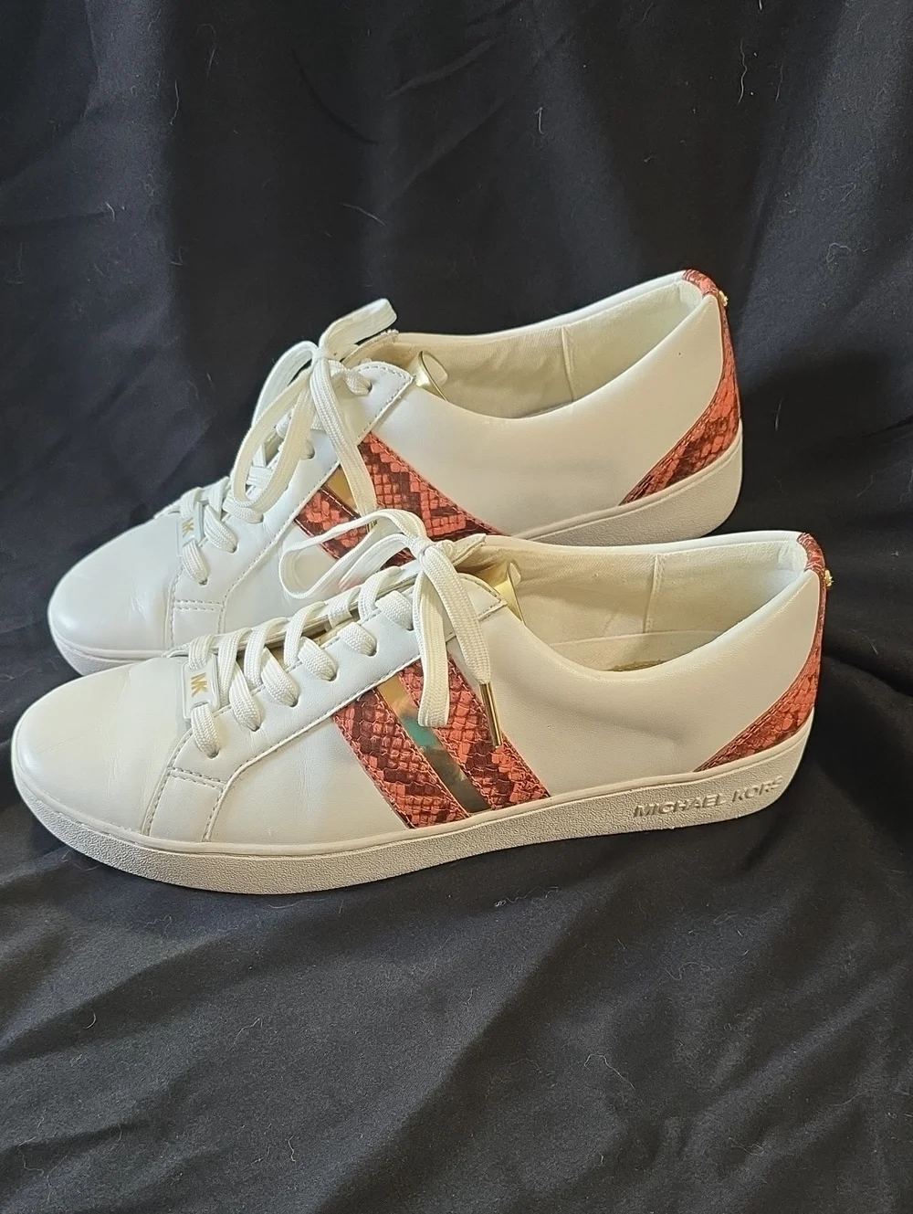 Michael Kors Catelyn Stripe Lace-Up Sneakers size 8.5